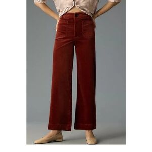 The Colette Cropped Wide-Leg Corduroy Pants by Maeve